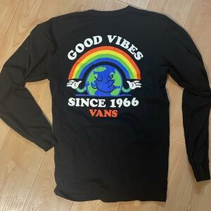 Vans, good vibes, rainbow earth long sleeve tee